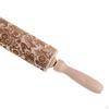 Christmas Embossed Wooden Rolling Pin Engraved Embossing for Baking Fondant