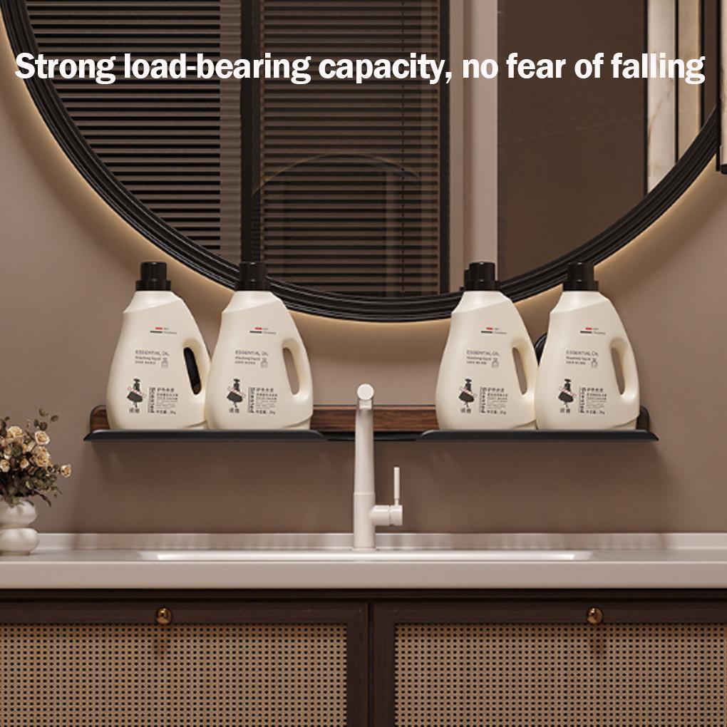 Tap Organiser For Bathroom Wall Mounted Walnut Shelf For Bedroom And Toilet Organization Caravans