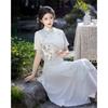 New Chinese cheongsam 1011 new improved young girl plain and elegant retro light pink Aodai national style dress