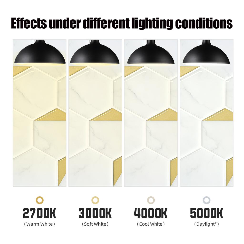 Hexogan Wall Tiles Peel and Stick Tile Stickers Waterproof Vinyl Wallpaper for Kitchens Balconies Sinks Bathrooms Restaurants