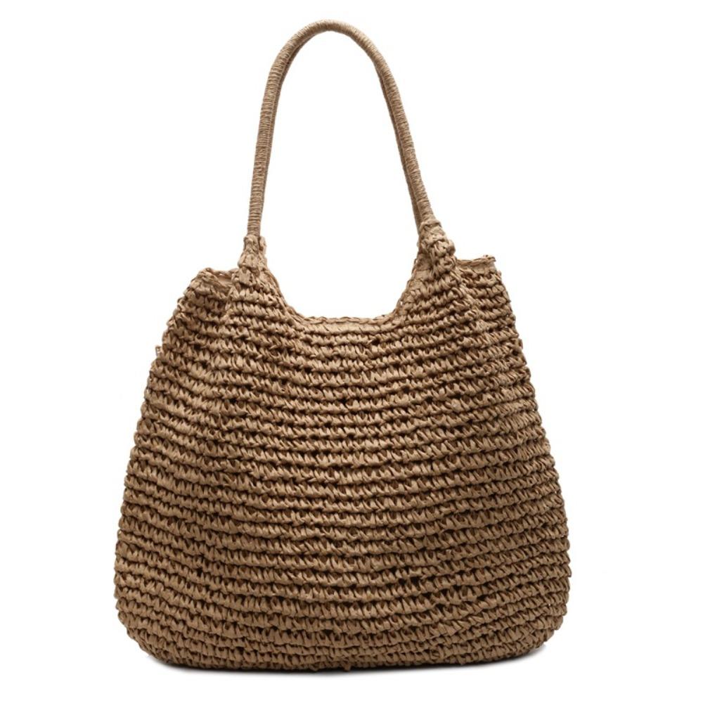 Bohemian Straw Shoulder Bag Breathable Summer Beach Bag Leisure Weave Tote Bag Women