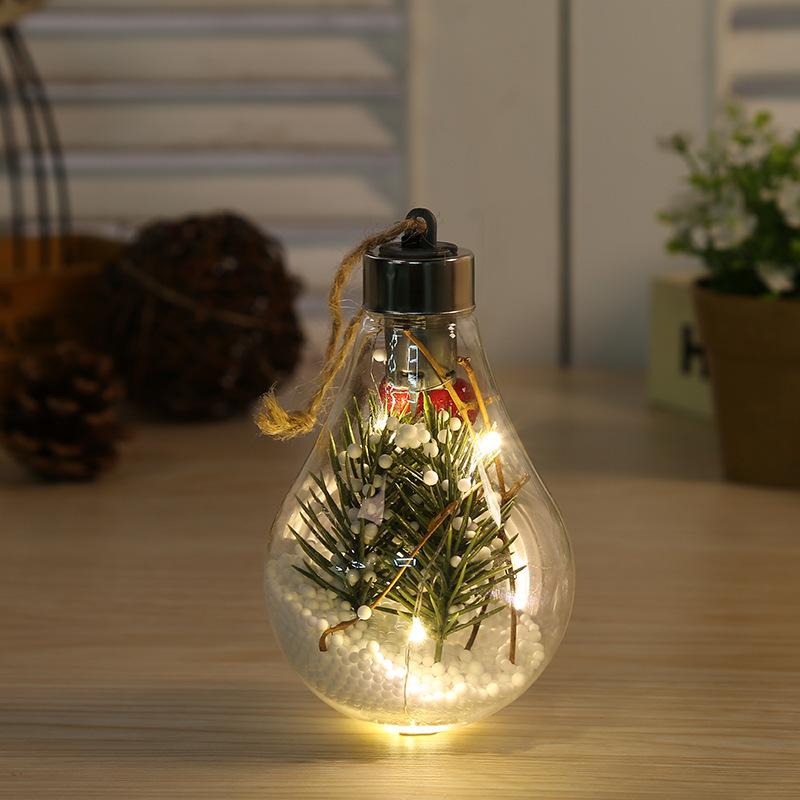 LED Christmas Bulb Decorative Light Hanging Light Christmas Ornaments Home Party Wedding New Year's Decor Transparent Night Lamp