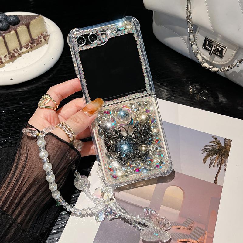 Luxury Bling Rhinestone Case For Samsung Galaxy Z Flip 5 Flip4 Flip3 Z Fold 5 4 3 S23 S22 Ultra S21 Plus S20 FE A14 A34 A54 A13 A33 A23 A53 A32 A52