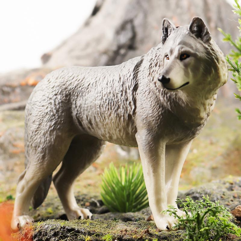 Oenux Big Size Savage Wild Beast Animals Wolf Wolves Model Action Figures Collection Solid PVC High Quality Home decor Toy Gift