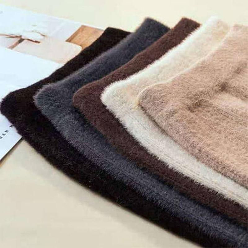 Mink Fleece Wrapped Hip Skirt Women's Autumn/Winter Thickened Knitted Half Skirt Medium Length Woolen Skirt Long Skirt