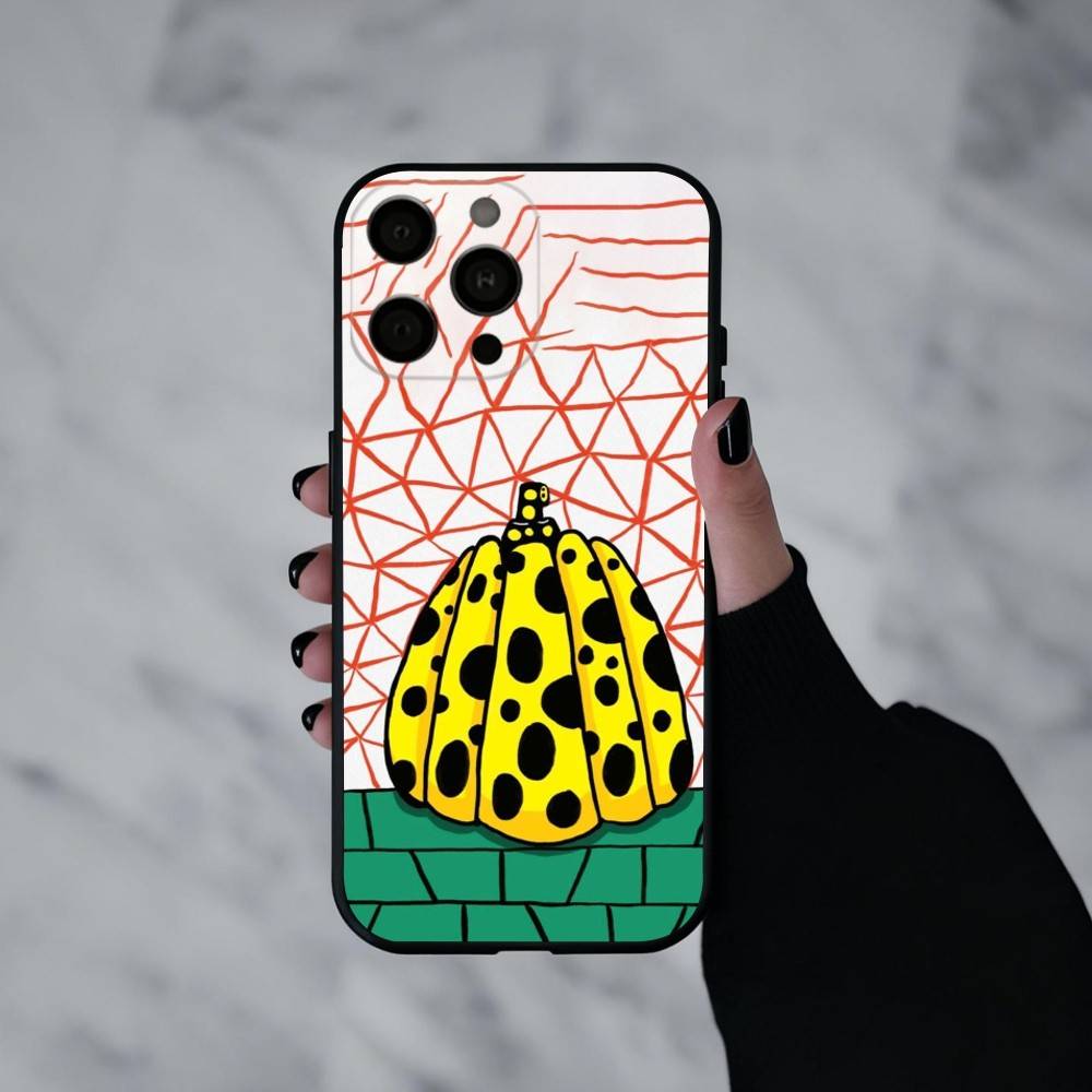 F-Funny Pumpkin Y-Yayoi K-K-Kusama  Phone Case For iPhone 17pro,16,15,14,13,12,11 Plus,Pro Max,XS,Soft Silicone Black Cover