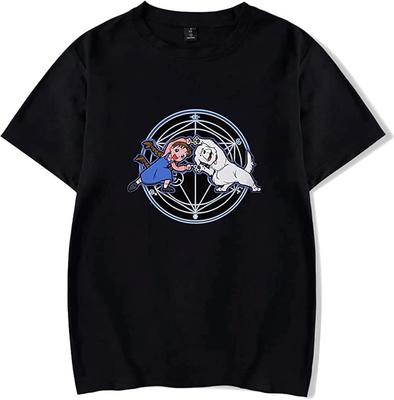 Full Metal Alchemistummer Kurzarm Freizeit T-Shirt Damen Herren Full Metal Fusion Cartoon T-Shirt