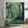 Eco-Friendly Bathroom Decor Shower Curtain with Nature-Inspired Artwork Green Forests Mossy Trees for Your Bathtub or Kitchen