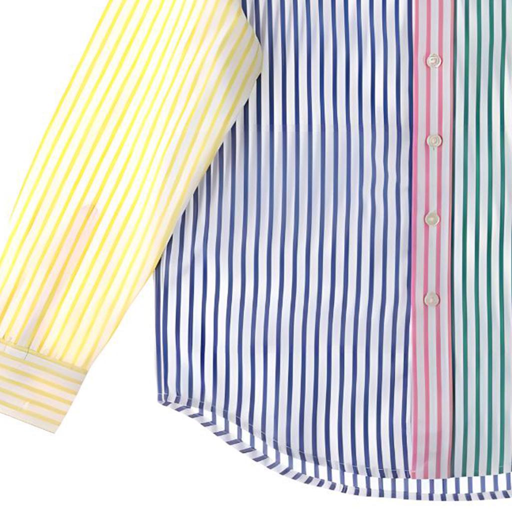 Košeľa Polo Ralph Lauren SS24 Pruhovaná Slim Fit Gombíky Dlhé rukávy Detské košele Viacfarebná 323934849-001