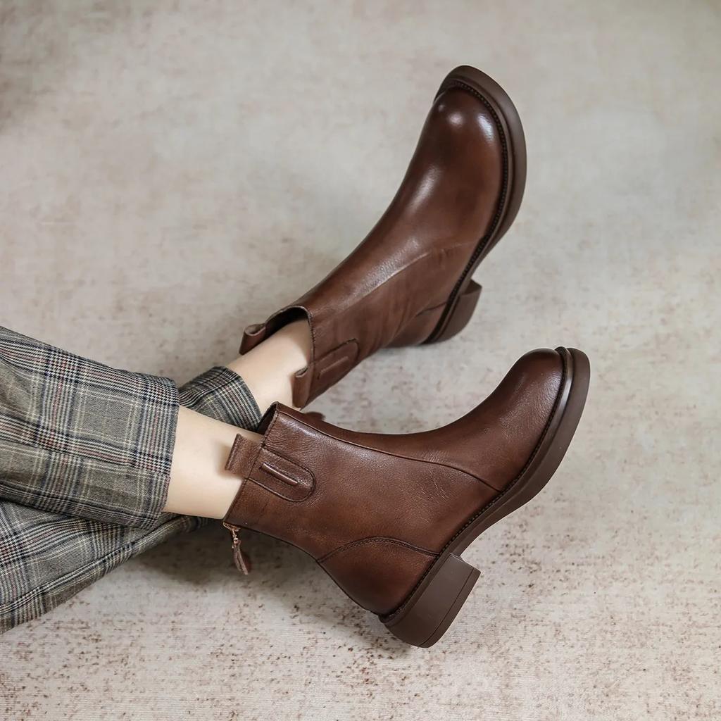 2026 New Autumn Winter Shoes Women Boots Thick Sole Women Ankle Boots Brand Ladies Winter Footwear Warm Plush Black Brown