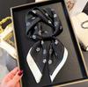 New Satin Hair Scarf Women Handkerchief Print Female Head Bandana Small Neck Muffler Hijab Lady Girl 70*70cm Square Shawls