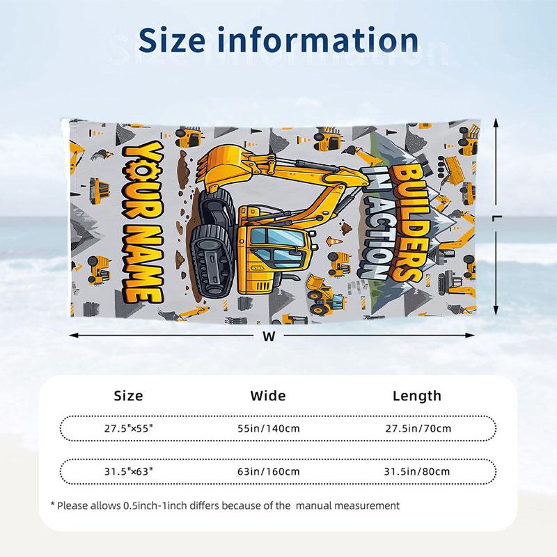 Adventure Journey Theme Beach Towel Personalized Custom Name & Text Soft Quick Dry Beach Towel for Swimming Travel