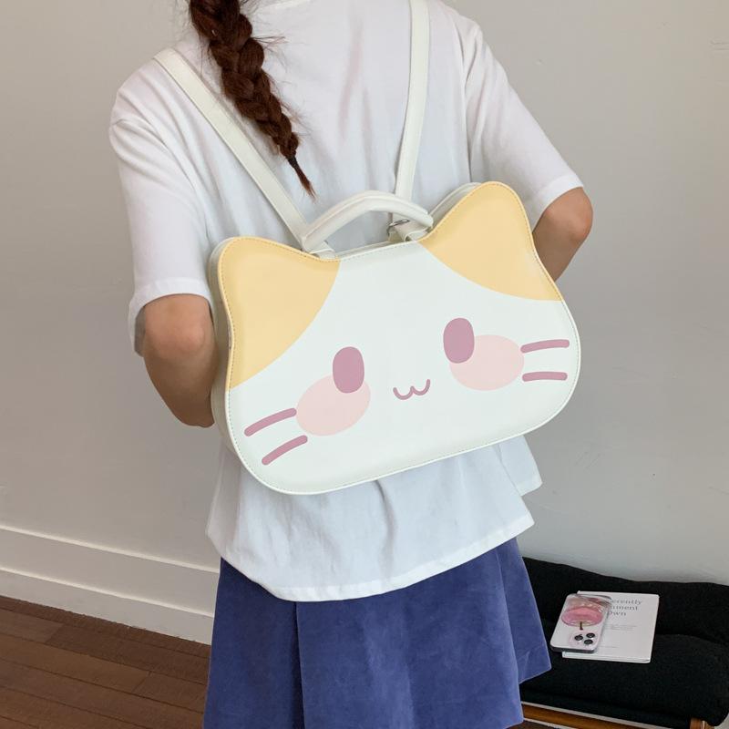 2025 New Cute Cartoon Hello Kitty Daily Hand Carry Out Bag Glossy Fashion Shoulder Bag Double Shoulder Large Capacity