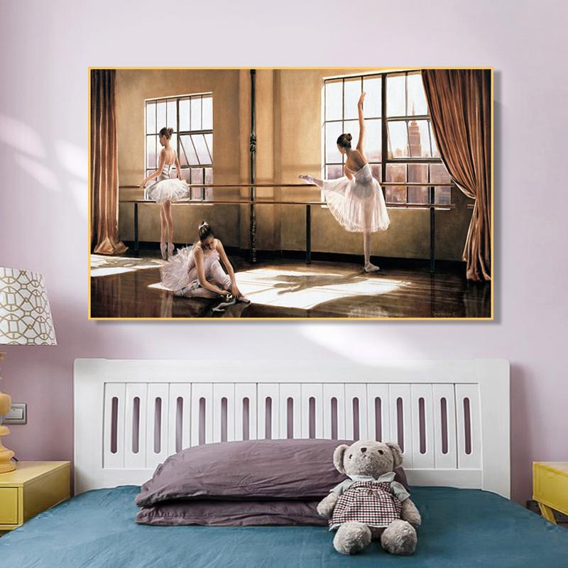 Ballerina Oil Canvas Painting Posters and Prints Vintage Ballet Dancing Girls Art Wall Picture for Living Room Cuadros Decor