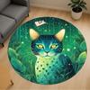 1pc Leopard Mystical Paws Round Chair Mat Area Rug - Non-Slip, Floor Mat for Office, Bedroom, Ideal Home Decor Christmas Gift P0811467