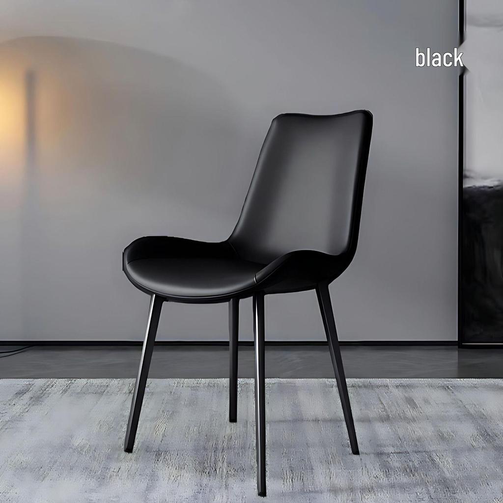 Modern Minimalist Italian Metal Dining Chair with Backrest - Light Luxury Style for Living Room and Home