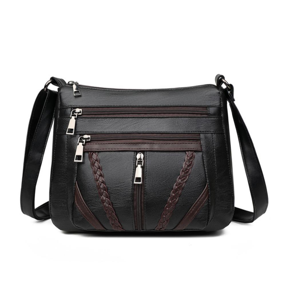 

Минималистичная женская ПУ сумка на плечо большой вместимости сумка-мессенджер кроссбоди сумочка уличная одежда чёрный