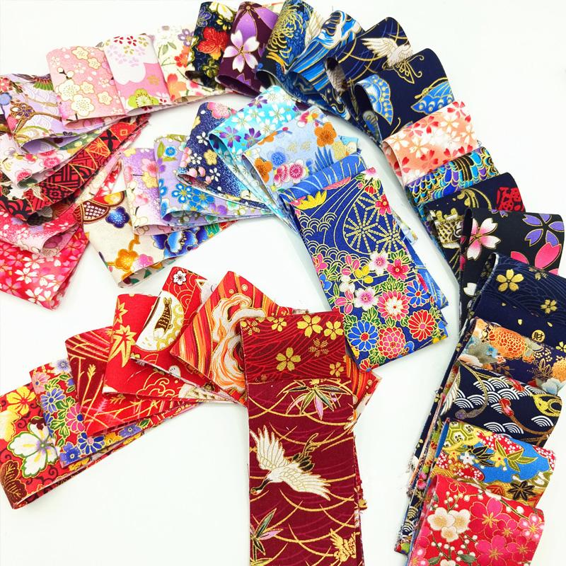 50 Stück Quadratischer Stoff 10x10cm Bedruckte Baumwolle Japanischer Stil Nähmaterial für DIY Handgemacht Quilten Patchwork