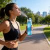 Portable Matte Spray Cooling Water Bottle With Leakproof Seal For Fitness And Sports Enthusiasts