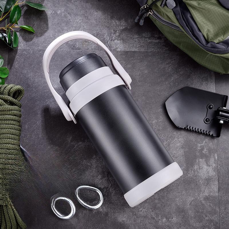 Large Capacity Wide Mouth Pot Outdoor Portable Mid-Autumn Festival Gift Stainless Steel Thermal Insulated Kettle for Travel