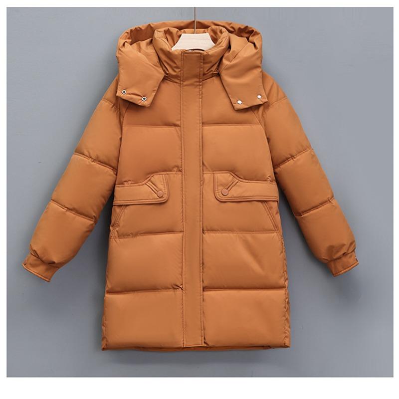 Winter New Fashion Loose Detachable Hat Cotton-padded Jacket Women's Long Thick Bread Warm Coat.