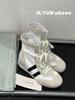 Inner height-increasing boxing shoes soft sole women's summer retro fashion versatile casual high-top racing shoes tide