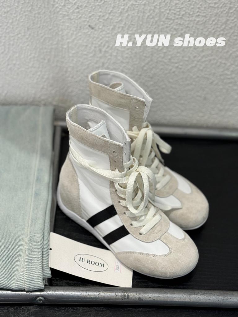 Inner Height-increasing Boxing Shoes Soft Sole Women's Summer Retro Fashion Versatile Casual High-top Racing Shoes Tide