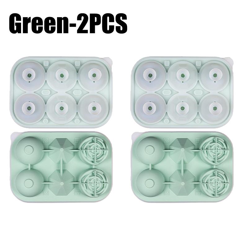 Large Silicone Ice Cube Tray with Lid Rose Diamond Ice Hockey Round Sphere Mold for Whiskey Cocktails Bourbon Easy Release