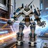 840Pcs Fantasy Warrior Mecha Building Blocks MOC White Blue Robot Figure with Movable Joints DIY Bricks Toy Gift