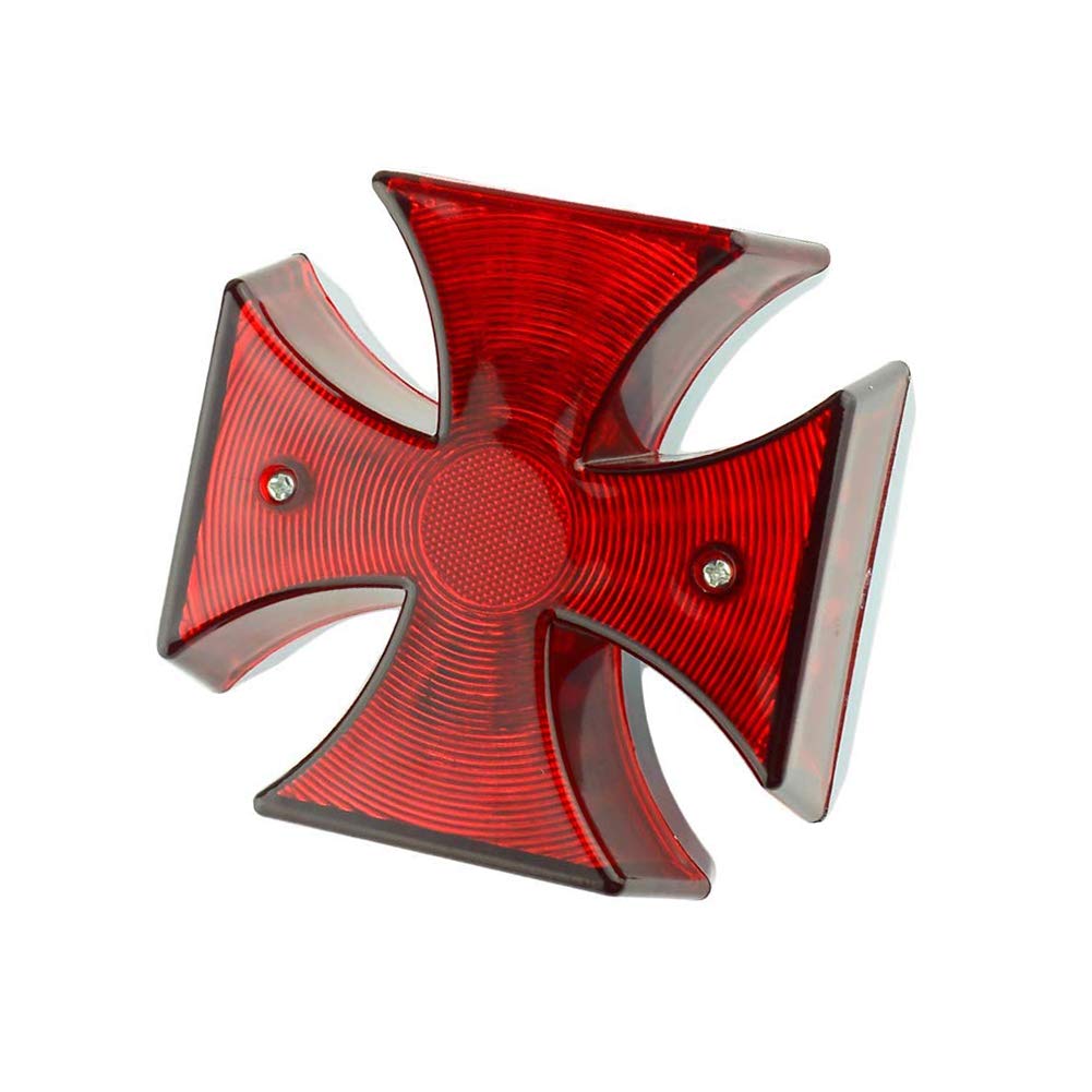 

Geafos Cross Tail Light Normal Bulb Tail Light Iron Cross Tail Lamp Cross Cross красный