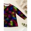 Women's Plus Size with Pocket Design Colorful Polka Dot Print Long Sleeve T-Shirt