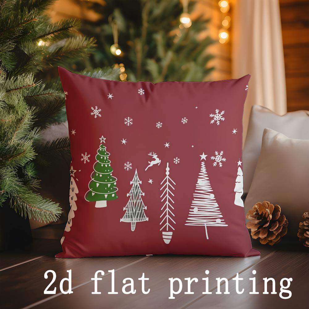 Home Decor Christmas-Themed Digital Print Pillows Suitable For Sofa Bedroom Car Pillow Cover Cushion Rectangular Back Cushion