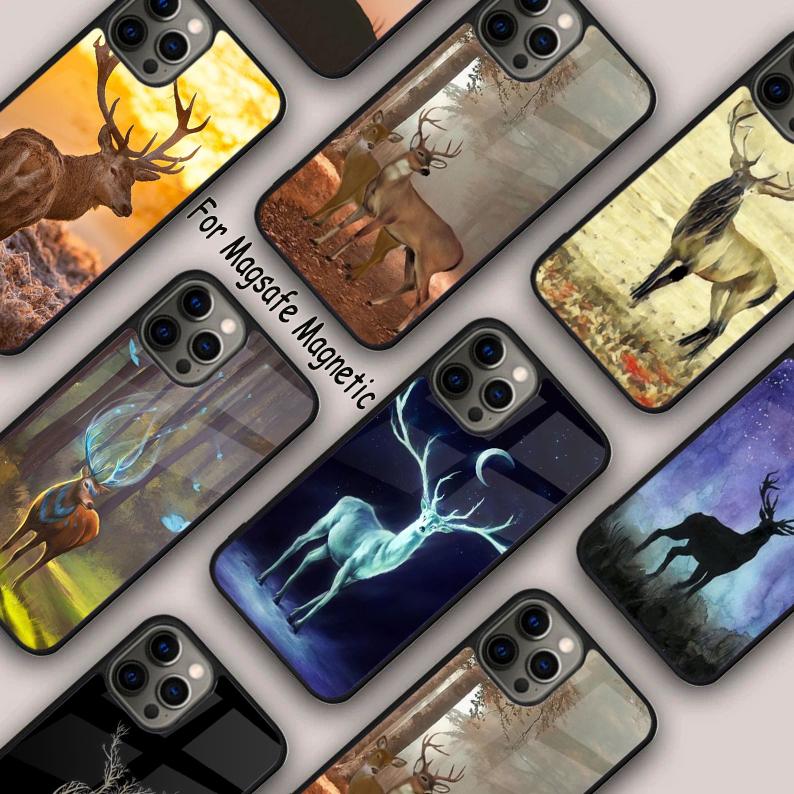 Deer In Tree Forest Magnetic Phone Case For APPLE iPhone 17 Air 16 14 13 12 Pro Max 15 Plus Wireless Charge With MagSafe Cover