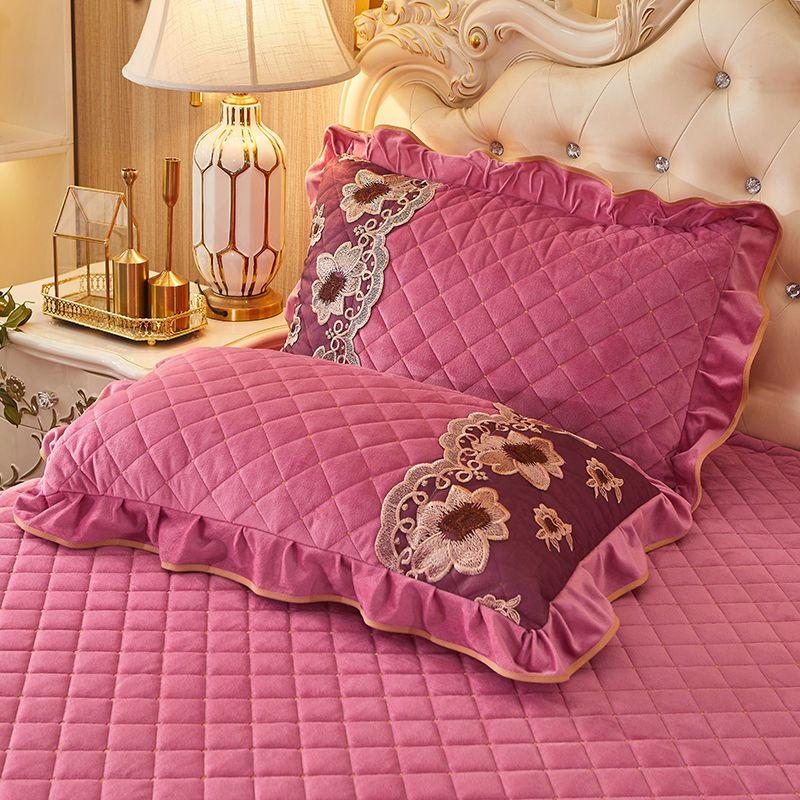Thickened Cotton Crystal Fleece Pillowcase A Pair of Coral Fleece Flannel Pillowcase 48*74cm