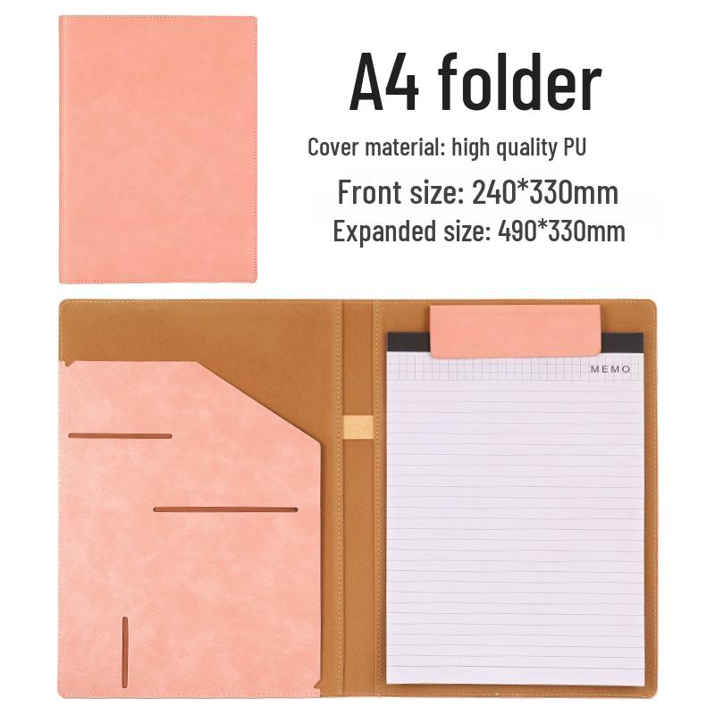 Business Data Archive: A5 Contract & A4 Conference Leather Folder with Multifunction Manager Clip Pad.