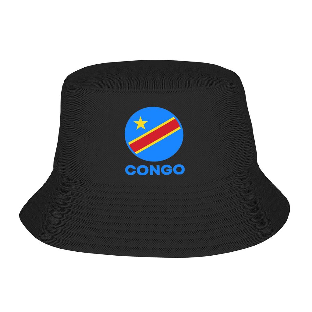 Flag Of Congo Kinshasa Flag Of Zaire Bucket Hat Panama Bob Hats Outdoor Cool Reversible For Summer Beach Fishing Fisherman Caps