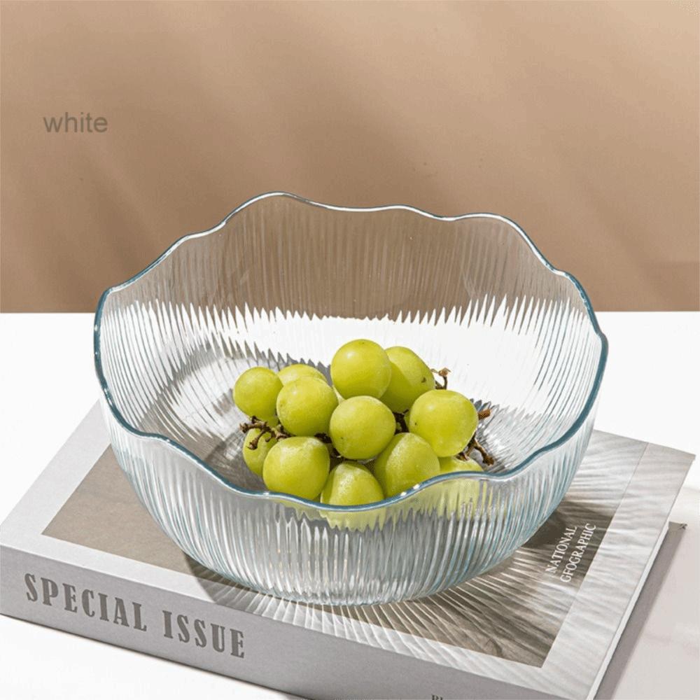 Flat Bottom Snack Basket Wave Edge Fruit Storage Tray Modern Style Fruit Bowl Living Room