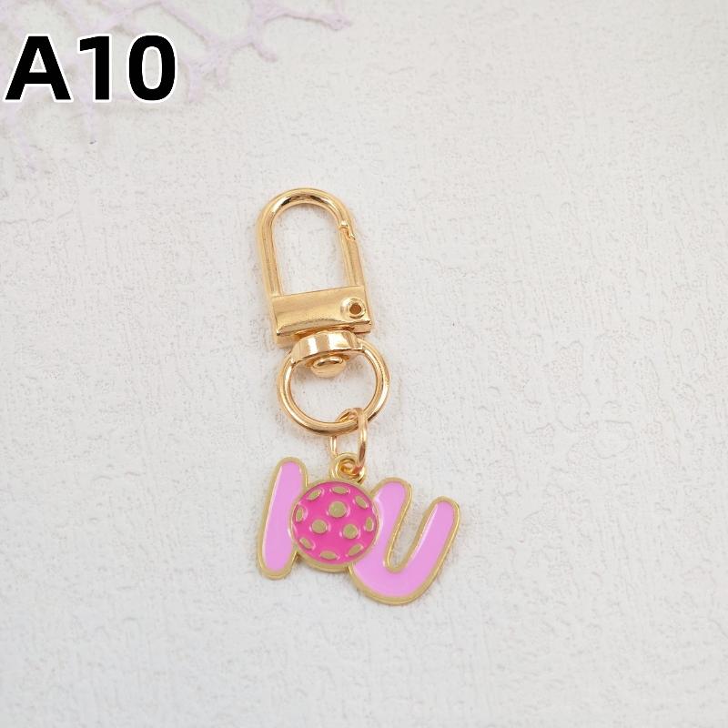 1/5Pcs Creative Pickleball Racket Metal Keychain Colorful Hollow Golf Ball Keychains Dink Ball Fans Party Gift Bag Pendant