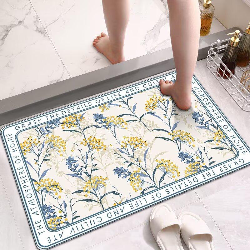 Diatom mud toilet bathroom toilet door soft floor mat toilet water absorbent non-slip foot pad door quick drying carpet