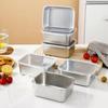 Stainless Steel Food Fresh-Keeping Storage Box with Visible Lid Refrigerator Crisper Box Container Kitchen Vegetable Organizer