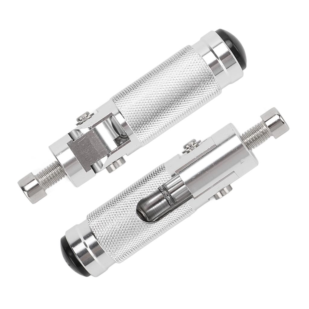 Uniwersalny Motocyklowy Składany Stopień Pedał Ze Stopu Aluminium Wymiana Podnóżka Srebrny