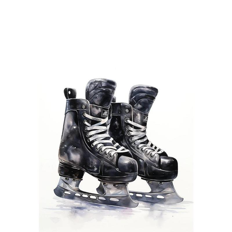 Black White Ice Hockey Helmet Minimalism Sports Quote Posters and Prints Canvas Printing Wall Art Picture for Living Room Decor