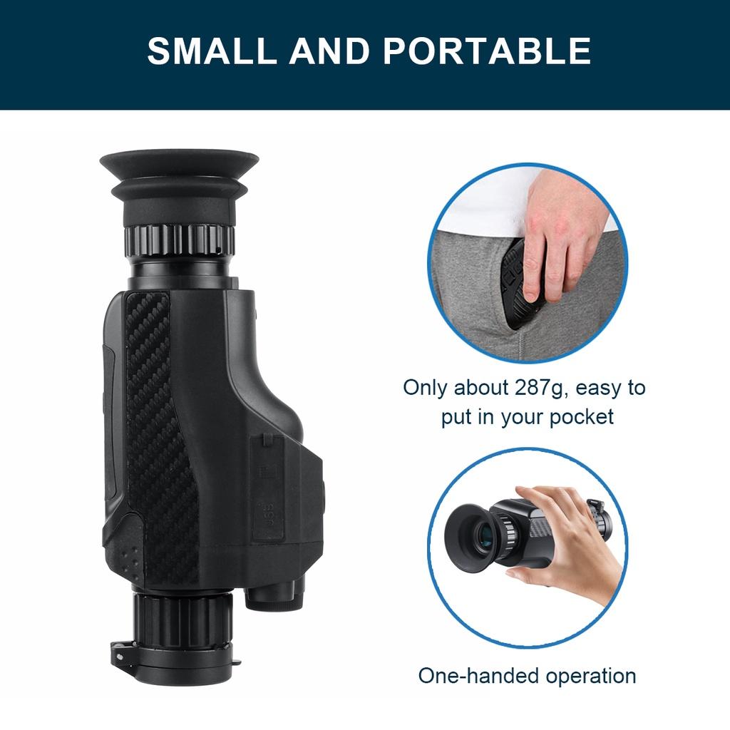 200M Full Dark Viewing Distance Outdoor Hunt Night Vision Device Infrared Optical Monocular Device 4-32X Digital Zoom Photo 3.7V