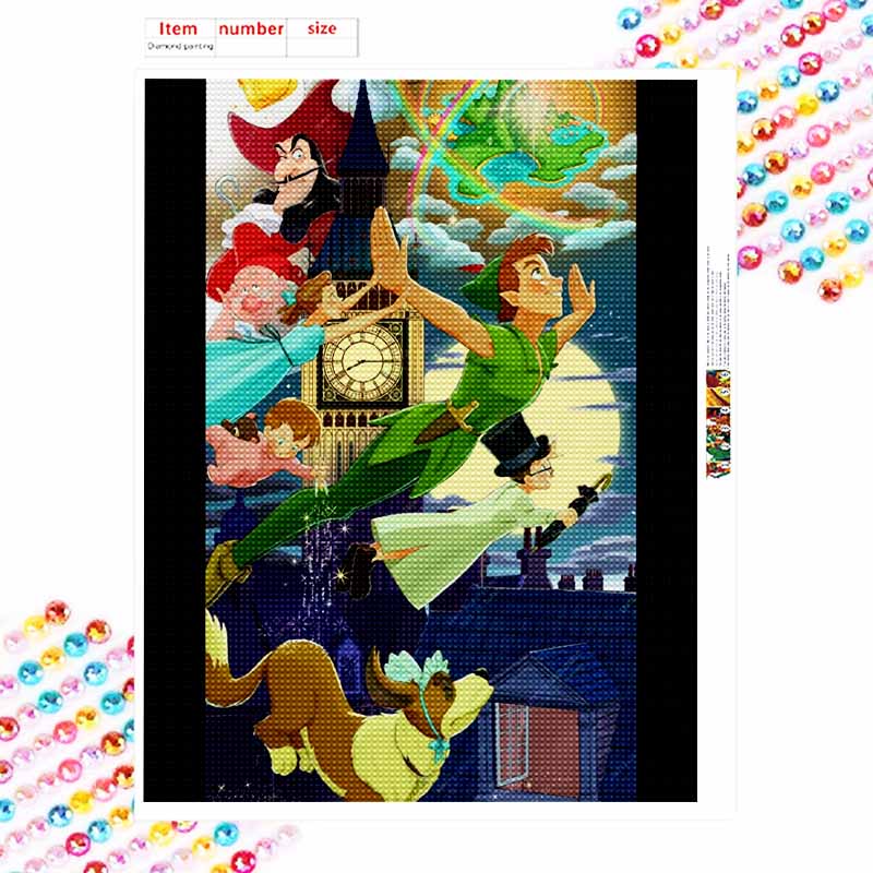 Disney Diamond Painting Full of Diamonds 5D Peter Pan & Wendy Diamond Art Home Decoration Creative Handicrafts