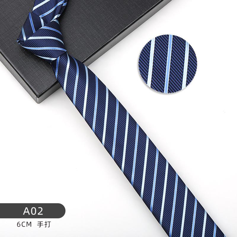 Men'S And Women'S Korean Version 6Cm Fashion Casual Professional Striped Hand-Made Thin Tie Groom Best Man Wedding Banquet Tie