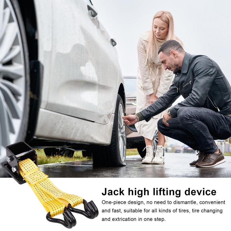 37x7cm Lift Jack Tire Strap Car Wheel Anti-Slip Lifting Jack Strap Auto Road Trip Rescue Supplies For Trucks Off-Road Vehicles