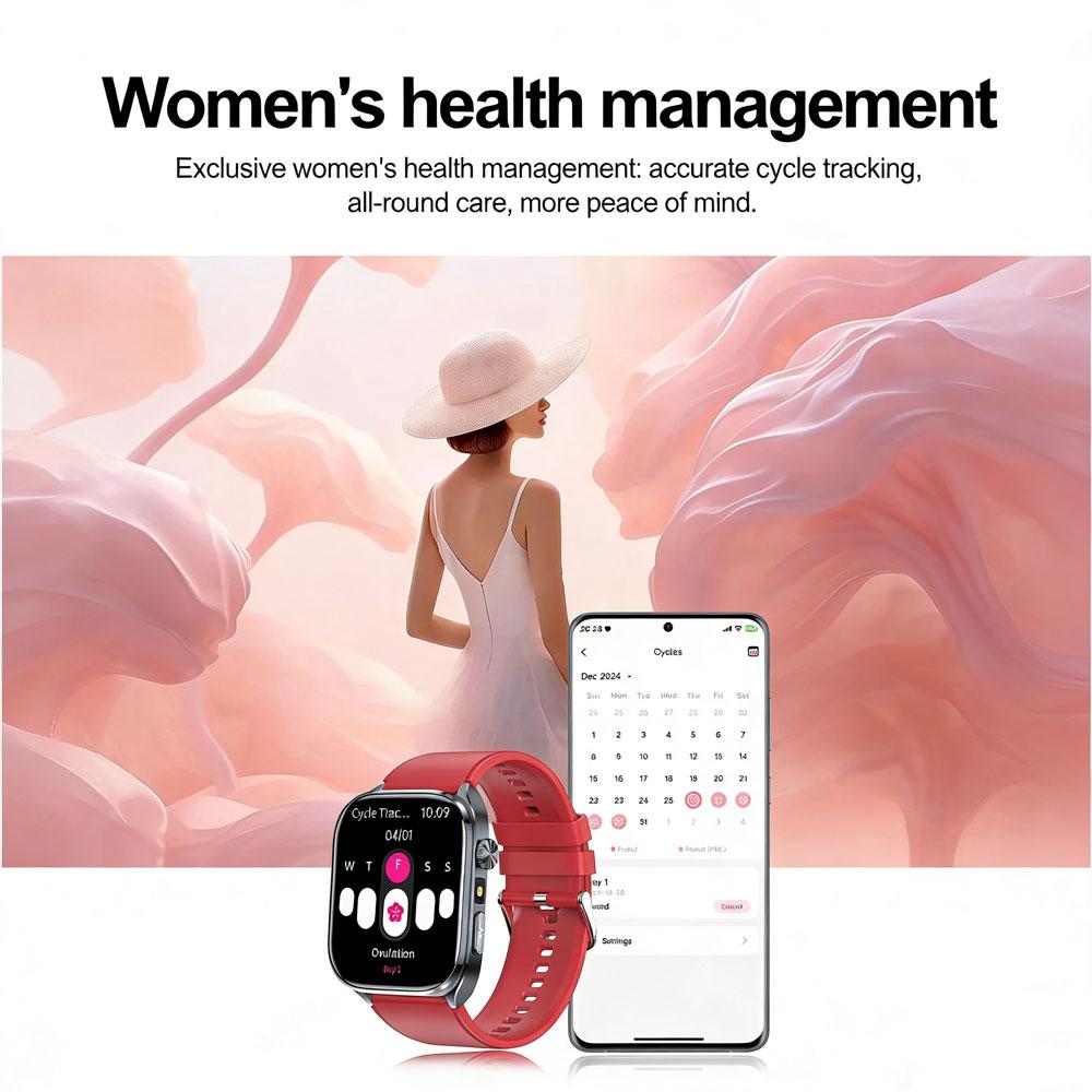 SACOSDING AI Health SmartWatch for Men Women with Flashlight 2.5D UI Voice Bluetooth Call Smart Watch Fitness Tracker