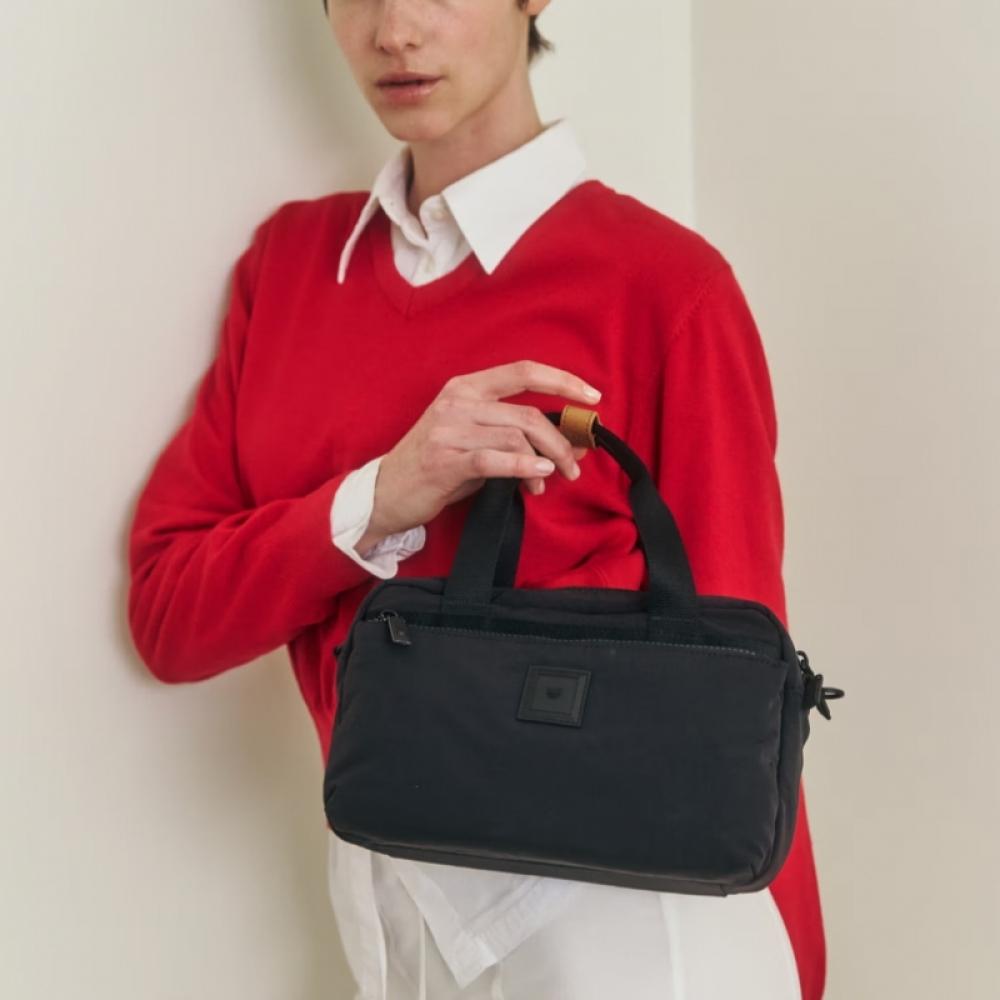 Daks Black Two Zipper Tote And Crossbag Dbba6eg30bk