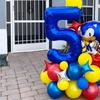 35-Piece Sonic the Hedgehog Cartoon Character Boys’ Balloon Kit – Number Combo Foil Balloons for Birthday Party, Baby Gift