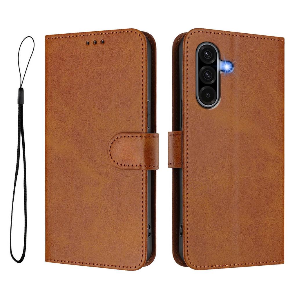 For Samsung Galaxy A36 5G/Galaxy A56 5G Wallet Case RFID Blocking Calf Texture Leather Stand Phone Cover with Strap